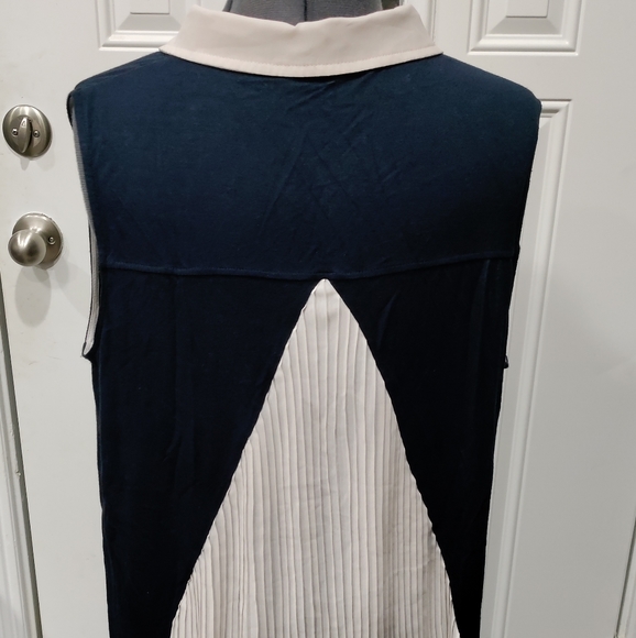 PINQUE women's sleeveless navy and cream button down top size XL - Picture 3 of 7